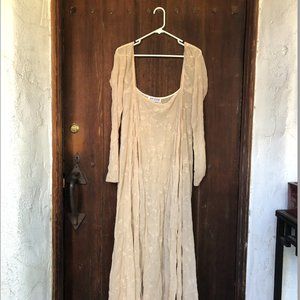 Jane Booke Beige Vintage Bohemian Nightgown Dress